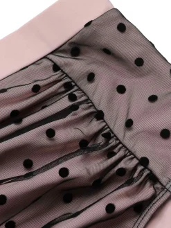 Outlet Retro Stage [US Warehouse] 1960s Polka Dots Mesh Swimsuit Black