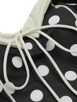Discount Retro Stage [US Warehouse] 1950s Polka Dots Halter Swimsuit Black