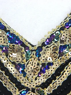Hot Retro Stage [US Warehouse] 1920s Sequin Flapper Maxi Dress Black