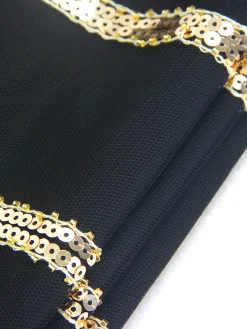 Hot Retro Stage [US Warehouse] 1920s Sequin Flapper Maxi Dress Black