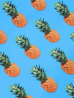 Clearance Retro Stage [US Warehouse] 1950s Pineapple Strap Bow Swimsuit Blue