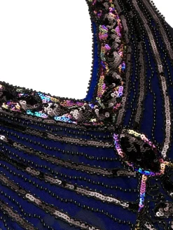 Clearance Retro Stage [US Warehouse] 1920s Sequined Flapper Dress Blue