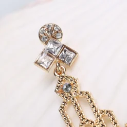 Discount Retro Stage [US Warehouse] Gold 1920s Hollow Out Dangle Earrings