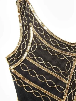 Outlet Retro Stage [US Warehouse] 1920s Sequined Flapper Dress Gold