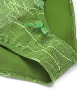 New Retro Stage [US Warehouse] 1960s 3D Butterfly Mesh Swimsuit Green