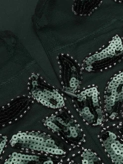 Outlet Retro Stage [US Warehouse] Green 1920s Sequin Maxi Flapper Dress