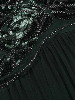 Outlet Retro Stage [US Warehouse] Green 1920s Sequin Maxi Flapper Dress