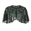 Online Retro Stage [US Warehouse] Green 1920s Shawl Beaded Sequin Flapper Cape