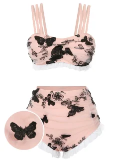 Online Retro Stage [US Warehouse] Green 1950s Summer Daisy Tankini Set