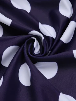 Fashion Retro Stage [US Warehouse] 1940s Polka Dot Halter Swimsuit Navy Blue