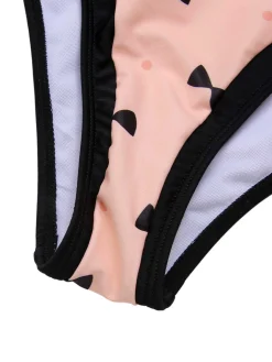 Hot Retro Stage [US Warehouse] 1950s Bow Polka Dots Print One-Piece Swimsuit Pink