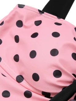Clearance Retro Stage [US Warehouse] 1950s Halter Polka Dots One-Piece Swimsuit Pink