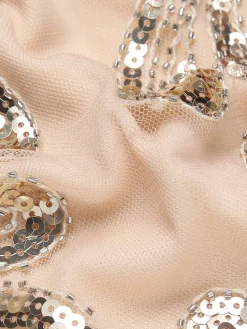 Hot Retro Stage [US Warehouse] 1920s Sequined Foral Sleeveless Dress Pink