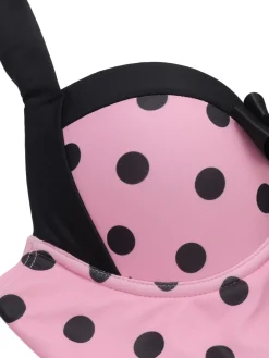 New Retro Stage [US Warehouse] [Plus Size] Pink 1940s Polka Dots Hater Swimsuit