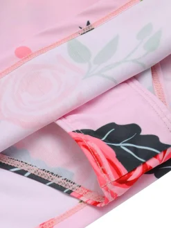 Outlet Retro Stage [US Warehouse] [Plus Size] 1930s Roses Halter Belt Swimsuit Pink