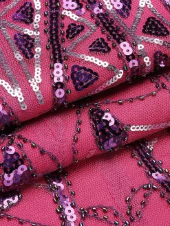 Sale Retro Stage [US Warehouse] 1920s Sequined Maxi Dress Purple