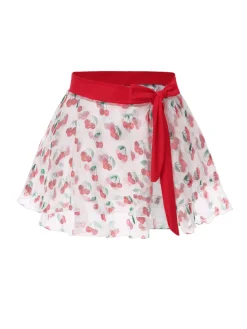 Discount Retro Stage [US Warehouse] 1950s Cherry Tie Waist Cover Up Red