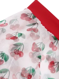 Discount Retro Stage [US Warehouse] 1950s Cherry Tie Waist Cover Up Red