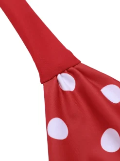 Outlet Retro Stage [US Warehouse] Red 1950s Polka Dot Halter Separate Swimsuit