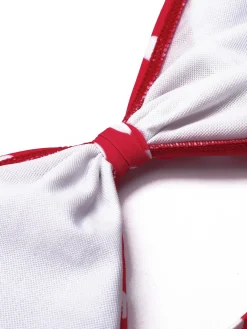 Hot Retro Stage [US Warehouse] 1940s Polka Dot Strap One-Piece Swimsuit Red