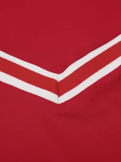 Hot Retro Stage [US Warehouse] 1940s Solid Patchwork V-Neck Swimsuit Red