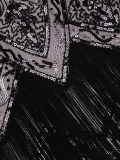 Sale Retro Stage [US Warehouse] 1920s Beaded Fringed Flapper Dress