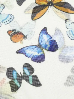 Outlet Retro Stage [US Warehouse] 1960s Butterflies Strap One-piece Swimsuit & Cover-up Skirt White