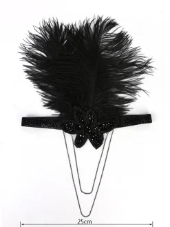 Fashion Retro Stage [US Warehouse] 1920s Feather Elastic Headband