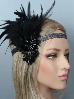 Hot Retro Stage [US Warehouse] 1920s Feather Flapper Headband