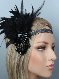 Hot Retro Stage [US Warehouse] 1920s Feather Flapper Headband