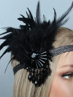Hot Retro Stage [US Warehouse] 1920s Feather Flapper Headband