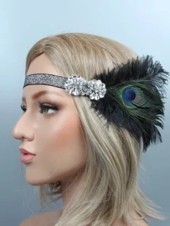 Online Retro Stage [US Warehouse] 1920s Feather Flapper Headband
