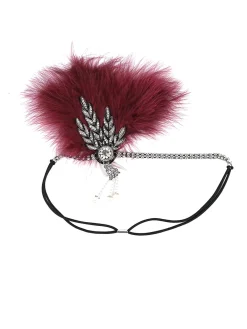 New Retro Stage [US Warehouse] 1920s Feather Rhinestone Flapper Headband