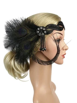 Discount Retro Stage [US Warehouse] 1920s Feather Sequin Headband