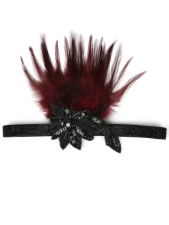 New Retro Stage [US Warehouse] 1920s Feather Sequins Rhinestone Headband