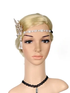 Discount Retro Stage [US Warehouse] 1920s Fringe Pearl Rhinestone Headband