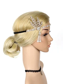 Discount Retro Stage [US Warehouse] 1920s Fringe Pearl Rhinestone Headband