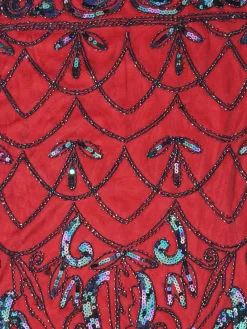 Outlet Retro Stage [US Warehouse] 1920s Fringed Flapper Gatsby Dress Wine Red