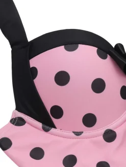 Best Retro Stage [US Warehouse] 1940s Halter Polka Dots Bow Swimsuit