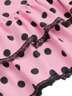 Best Retro Stage [US Warehouse] 1940s Halter Polka Dots Bow Swimsuit