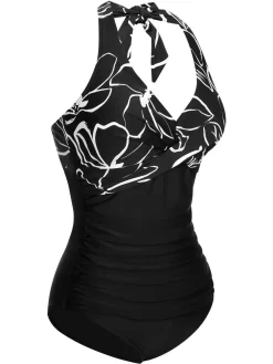 Hot Retro Stage [US Warehouse] 1950s Halter Stripes One-Piece Swimsuit