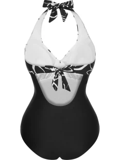 Hot Retro Stage [US Warehouse] 1950s Halter Stripes One-Piece Swimsuit