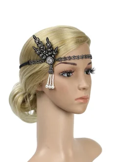 New Retro Stage [US Warehouse] 1920s Pearl Rhinestone Headband