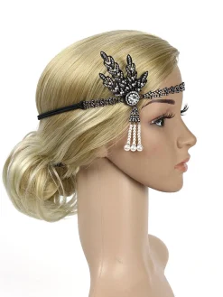 New Retro Stage [US Warehouse] 1920s Pearl Rhinestone Headband