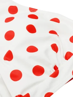 Hot Retro Stage [US Warehouse] 1950s Retro Polka Dots Bikini Set & Apron White & Red