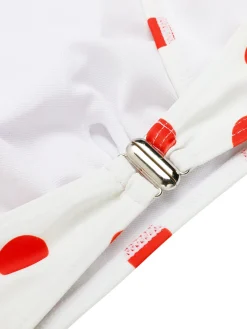 Hot Retro Stage [US Warehouse] 1950s Retro Polka Dots Bikini Set & Apron White & Red