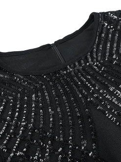Fashion Retro Stage [US Warehouse] 1920s Sequined Sleeveless Geometric Dress
