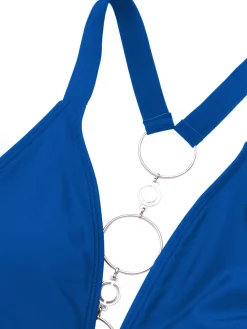 Sale Retro Stage [US Warehouse] 1950s Solid Hollow-out One-Piece Swimsuit