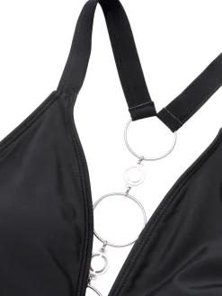 Sale Retro Stage [US Warehouse] 1950s Solid Hollow-out One-Piece Swimsuit