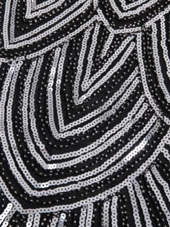 Hot Retro Stage [US Warehouse] 1920s Sequin Beaded Fringed Dress Silver